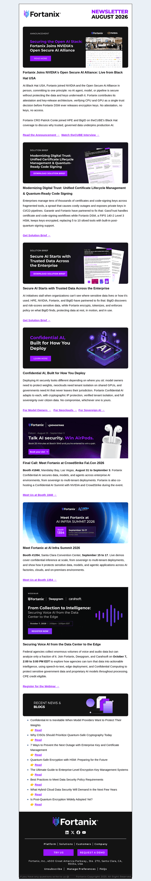 Fortanix email from Mon, Aug 31, 2026