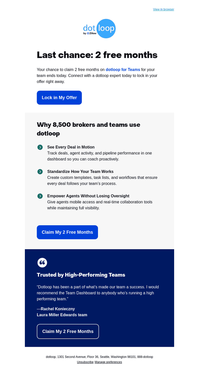 dotloop email from Mon, Aug 31, 2026