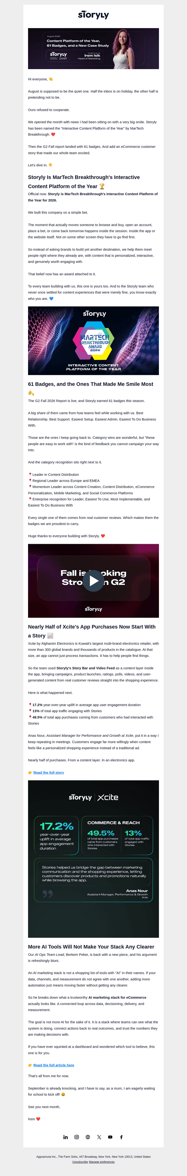 Storyly email from Mon, Aug 31, 2026