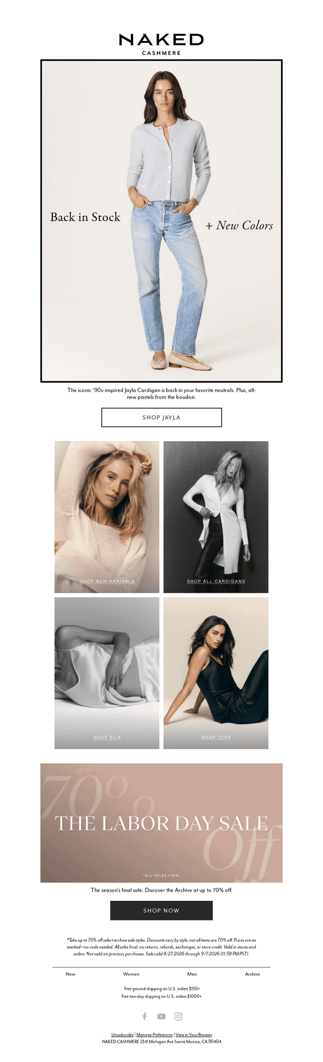 NAKEDCASHMERE email from Mon, Aug 31, 2026