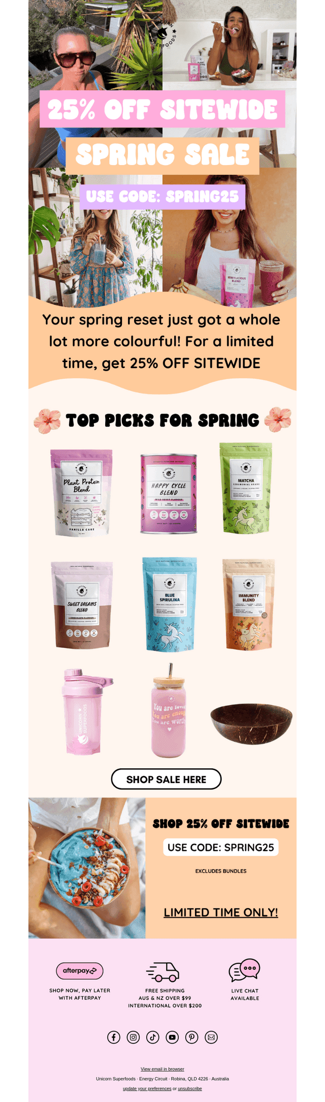 Unicorn Superfoods email from Mon, Aug 31, 2026