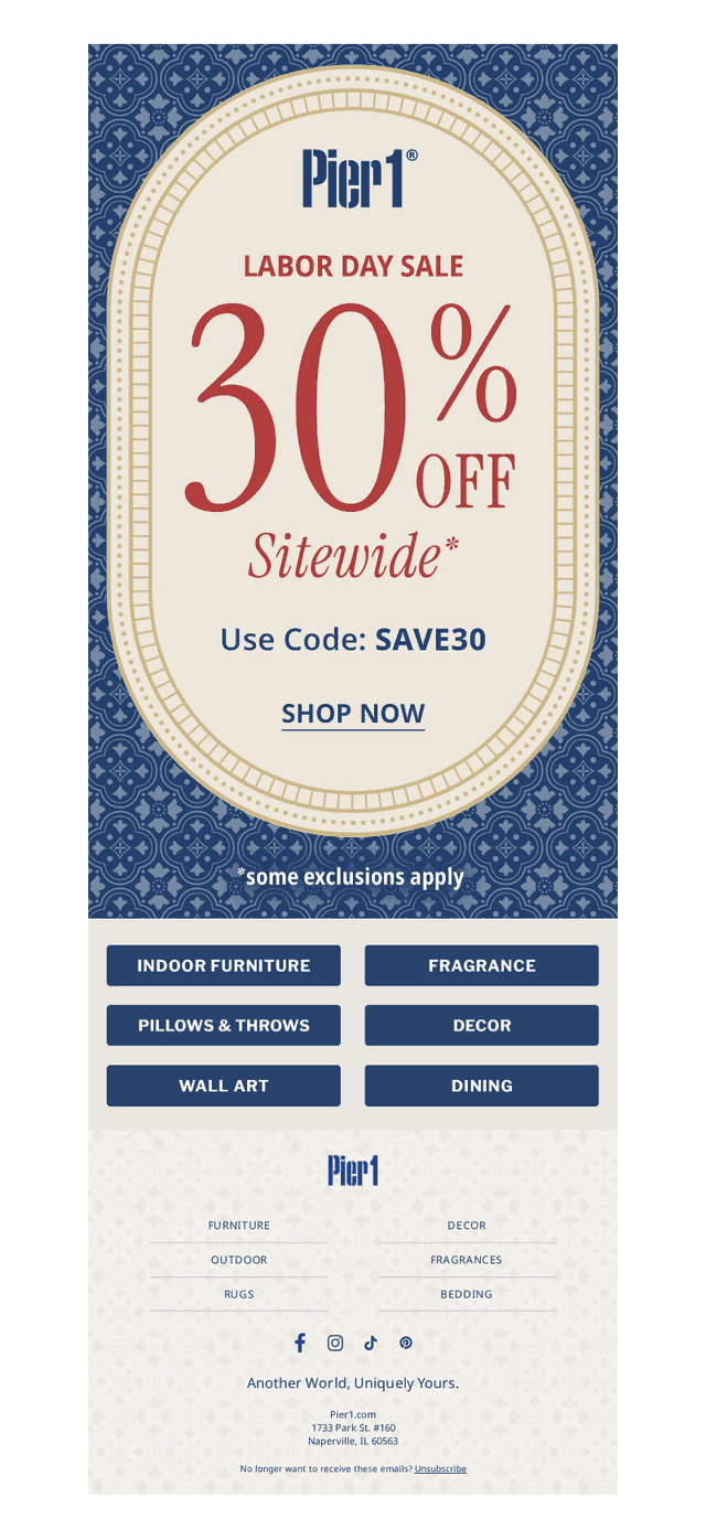 Refresh your home. 30% off sitewide.