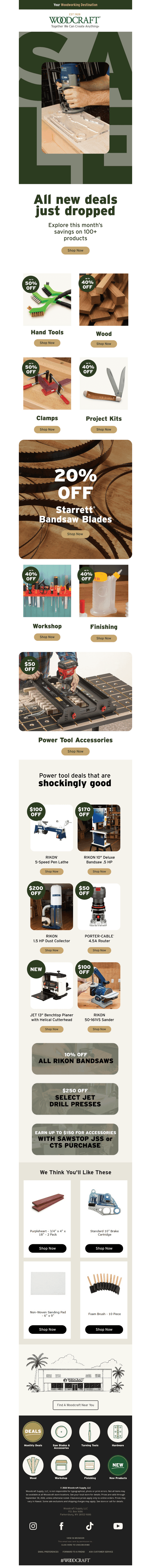 Woodcraft email from Tue, Sep 1, 2026