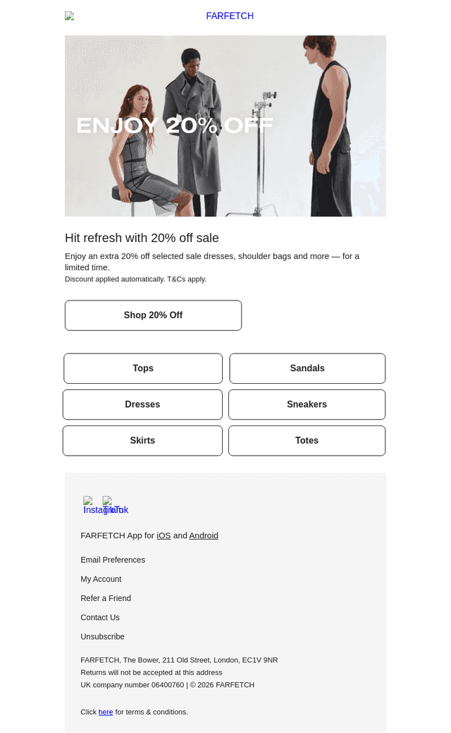20% off sale dresses & more