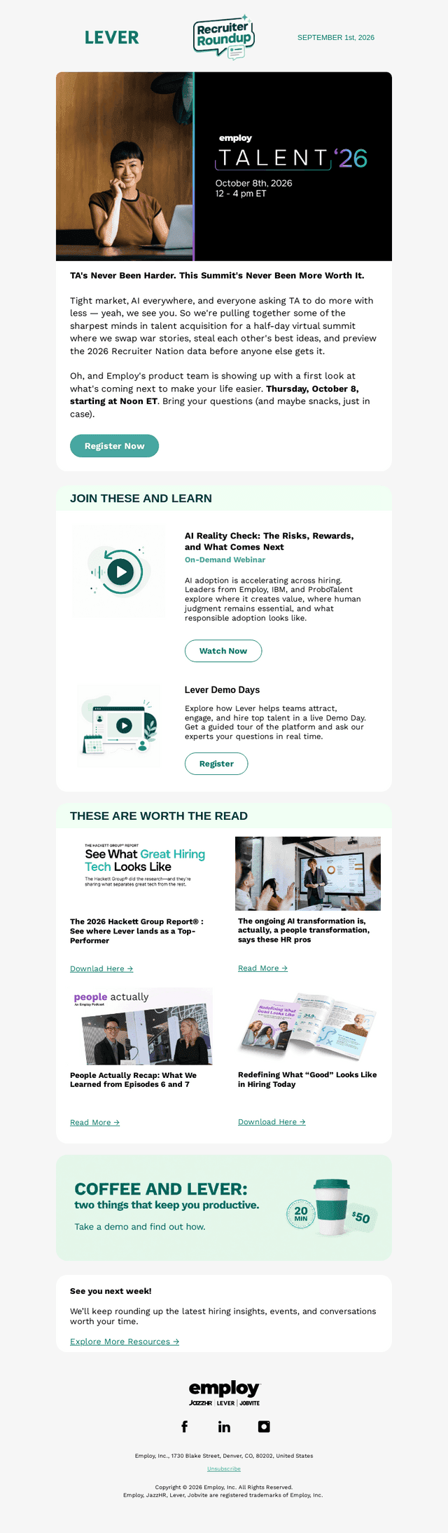 Lever email from Tue, Sep 1, 2026