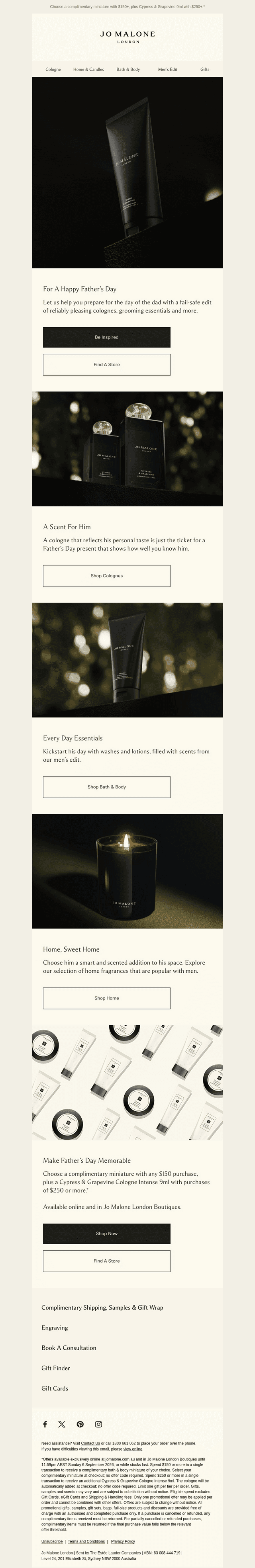 Jo Malone London email from Tue, Sep 1, 2026