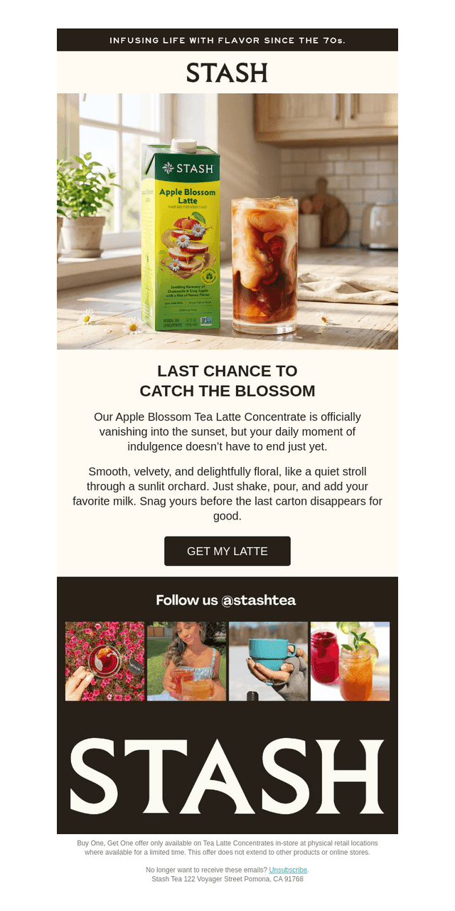 Last call: Apple Blossom Tea Latte🍎