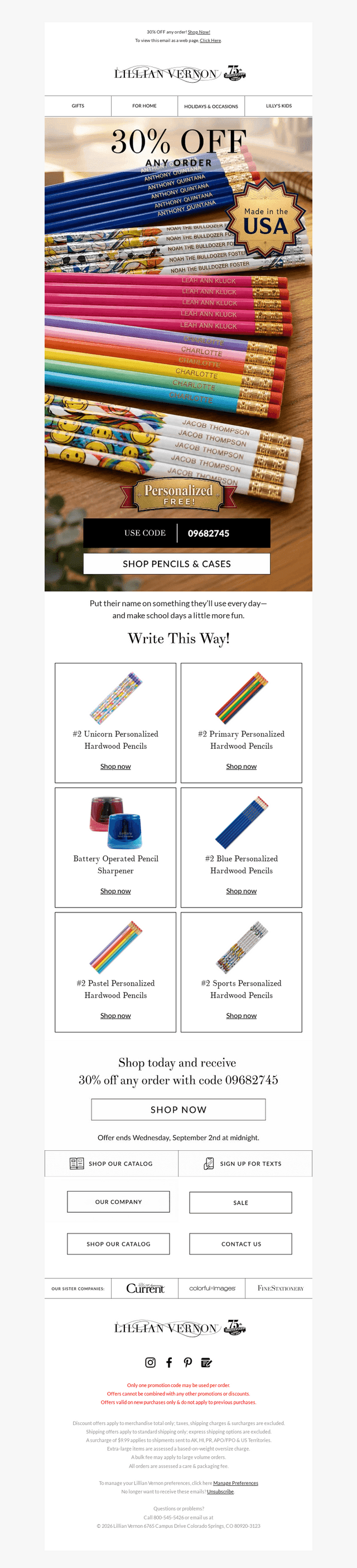 Pencil In Something Personal: 30% OFF All Orders!