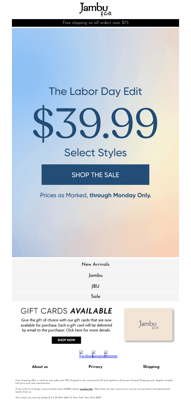39.99 ONLY! Labor Day Sale!