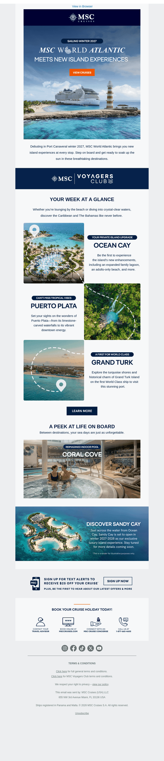 MSC Cruises email from Wed, Sep 2, 2026