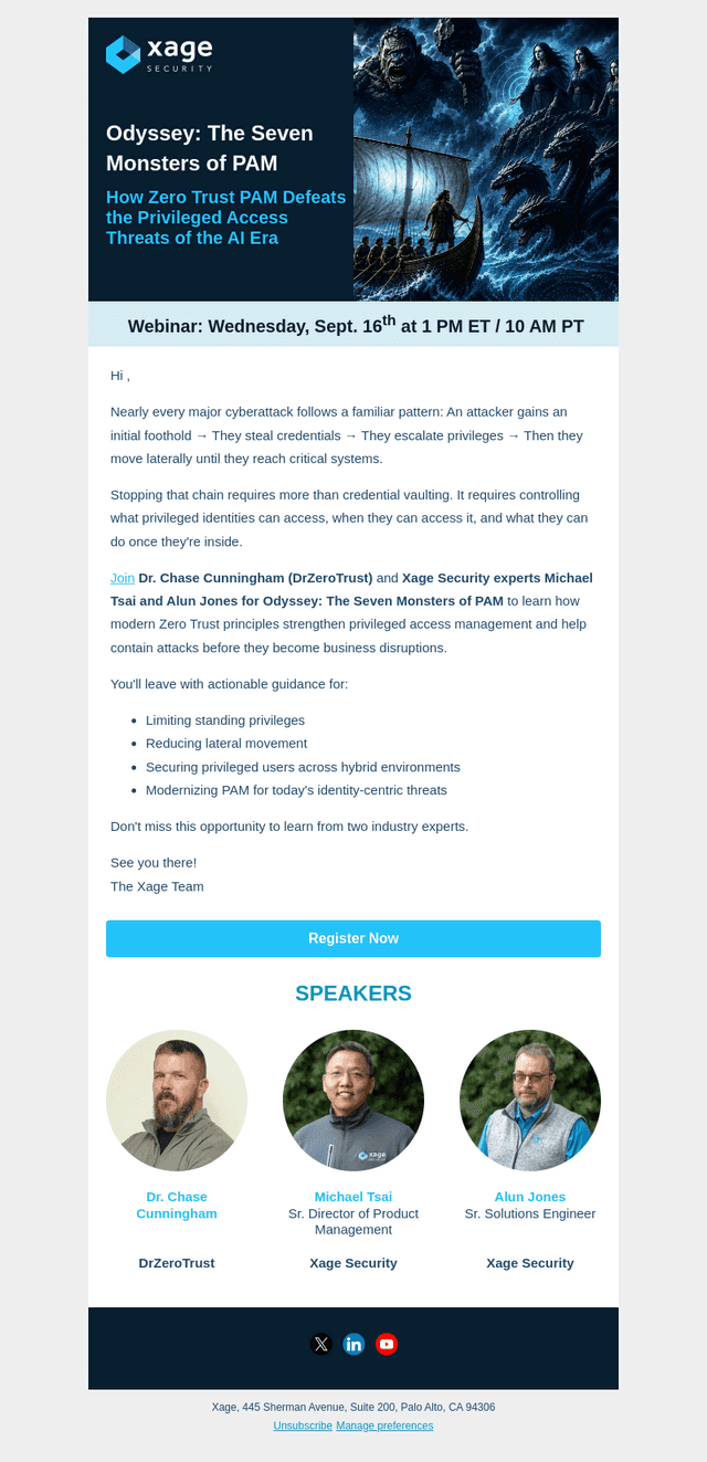 Xage Security email from Wed, Sep 2, 2026
