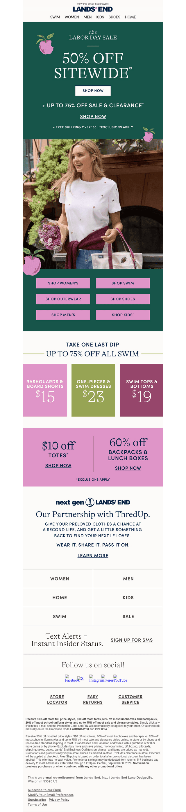 Lands' End email from Wed, Sep 2, 2026