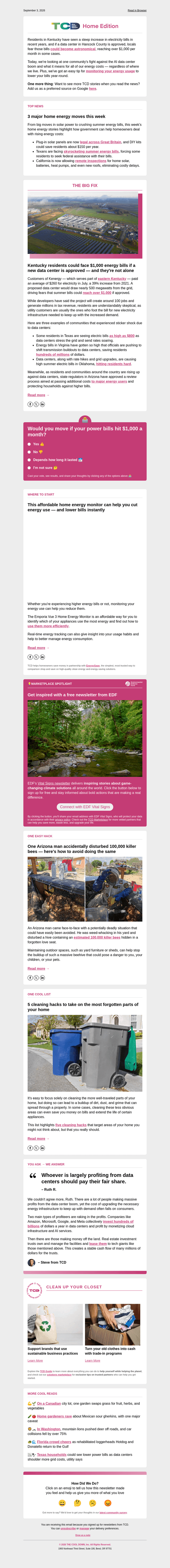 The Cool Down email from Thu, Sep 3, 2026