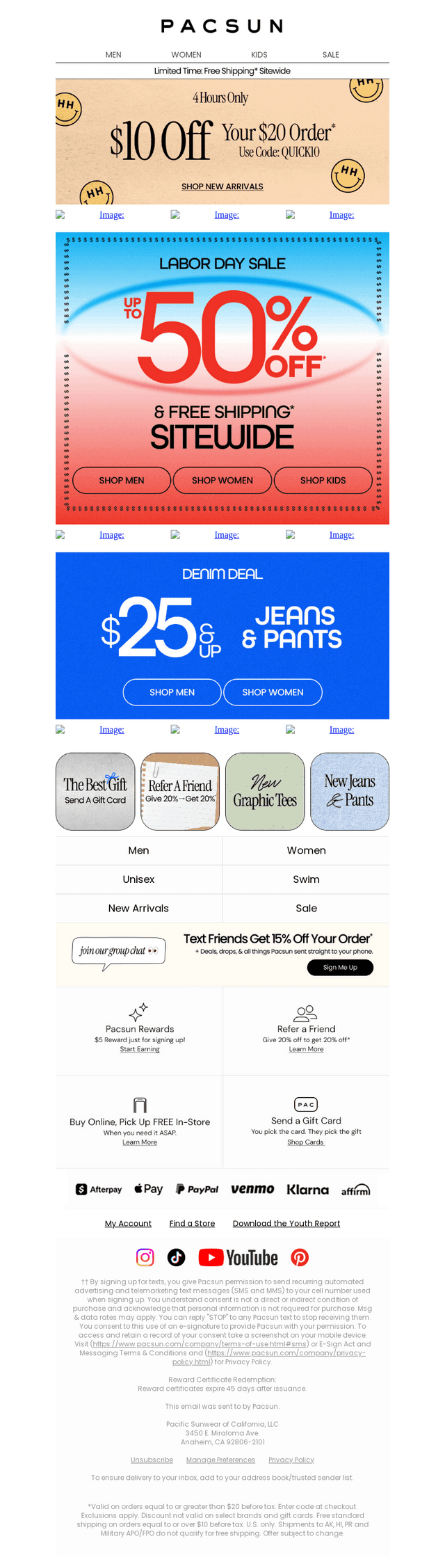 PacSun email from Thu, Sep 3, 2026