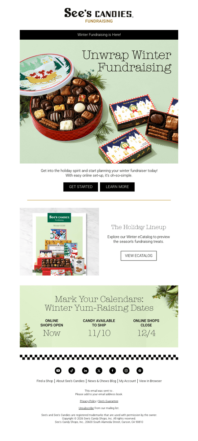 See's Candies email from Thu, Sep 3, 2026