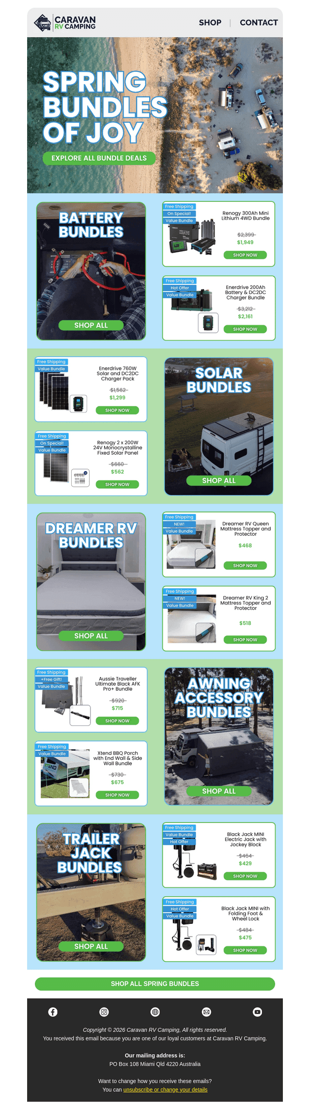 Caravan RV Camping email from Thu, Sep 3, 2026
