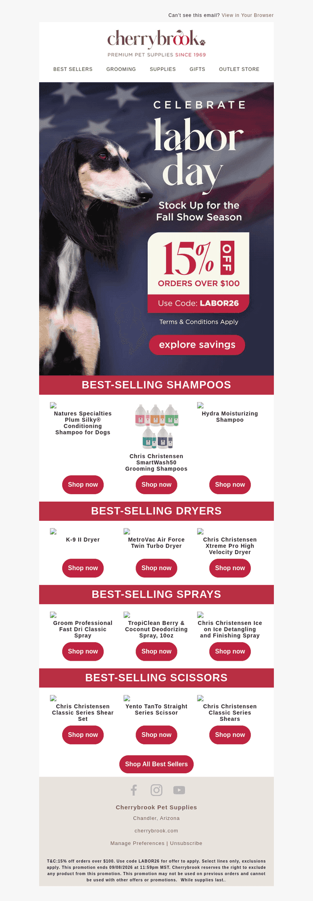 Cherrybrook Pet Supplies email from Thu, Sep 3, 2026