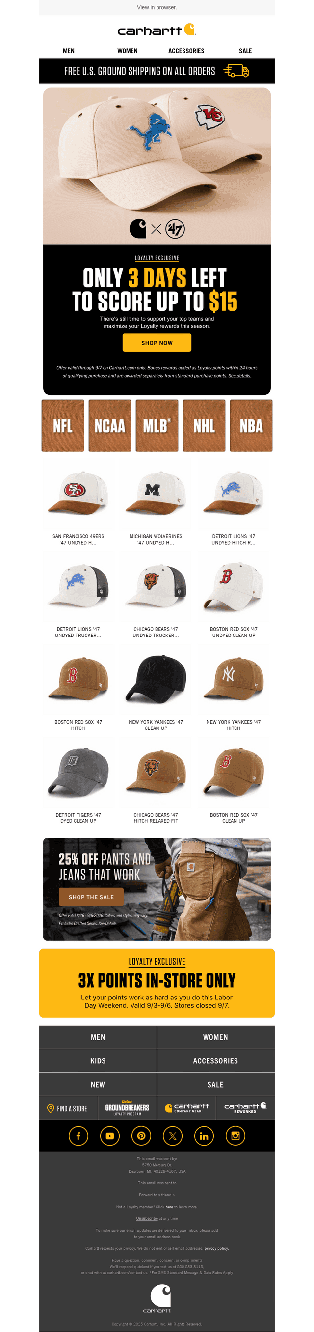 Carhartt email from Fri, Sep 4, 2026