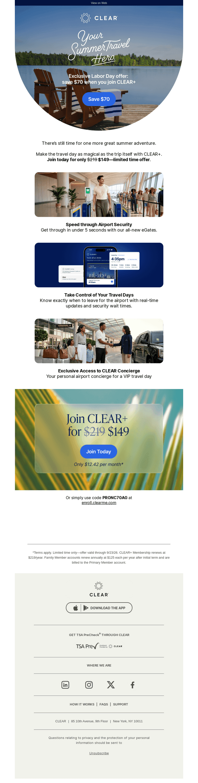 CLEAR email from Fri, Sep 4, 2026
