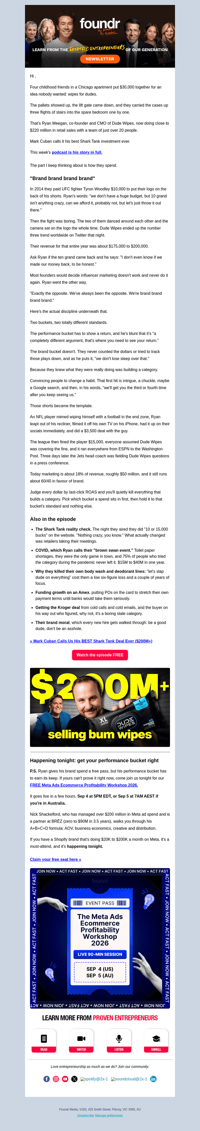 Foundr email from Fri, Sep 4, 2026