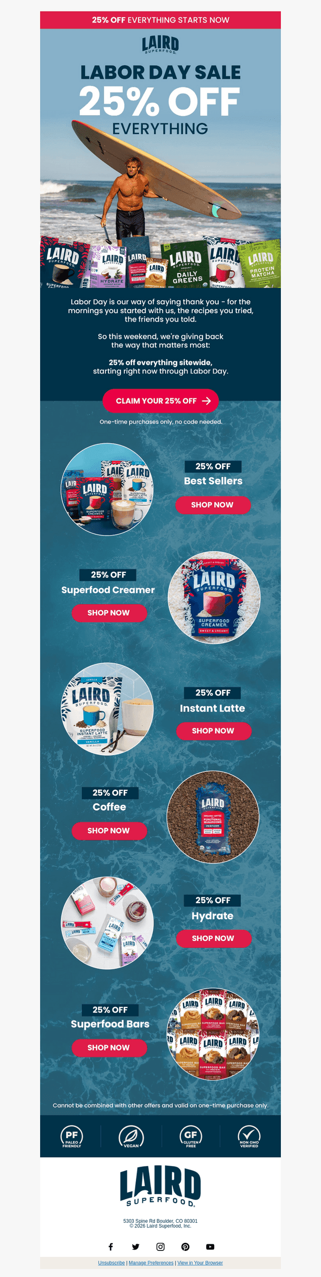 Laird Superfood email from Fri, Sep 4, 2026