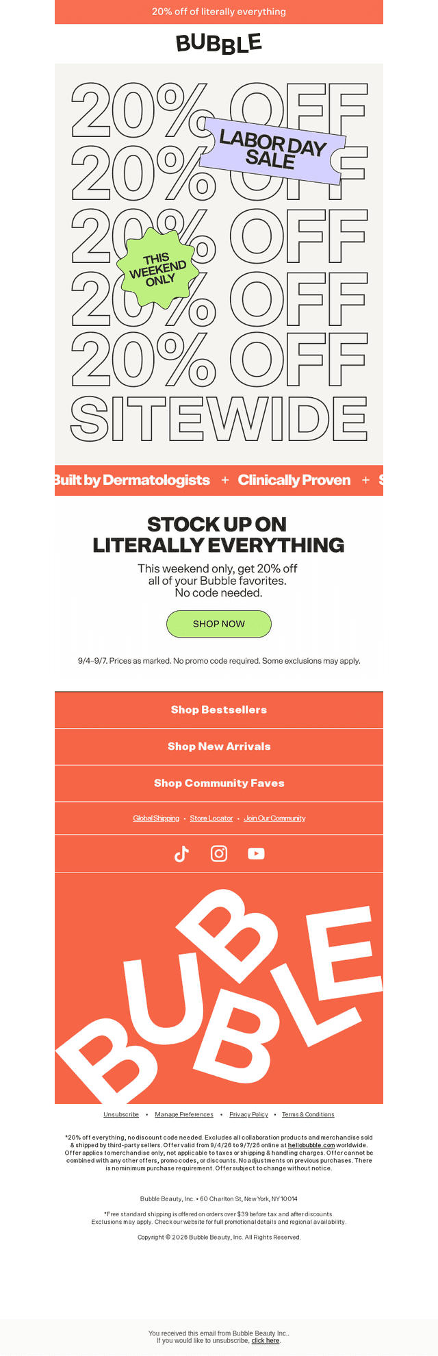 20% off of literally everything