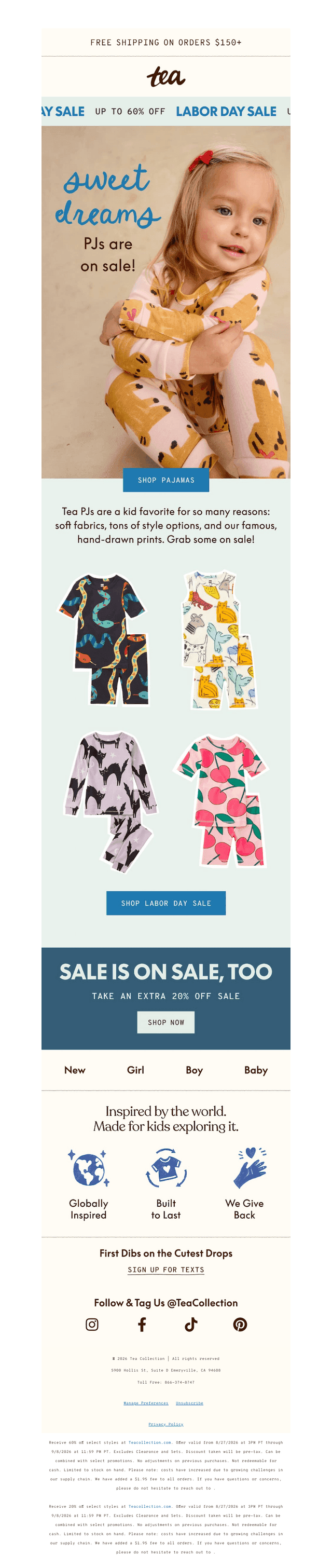 Tea Collection email from Sat, Sep 5, 2026