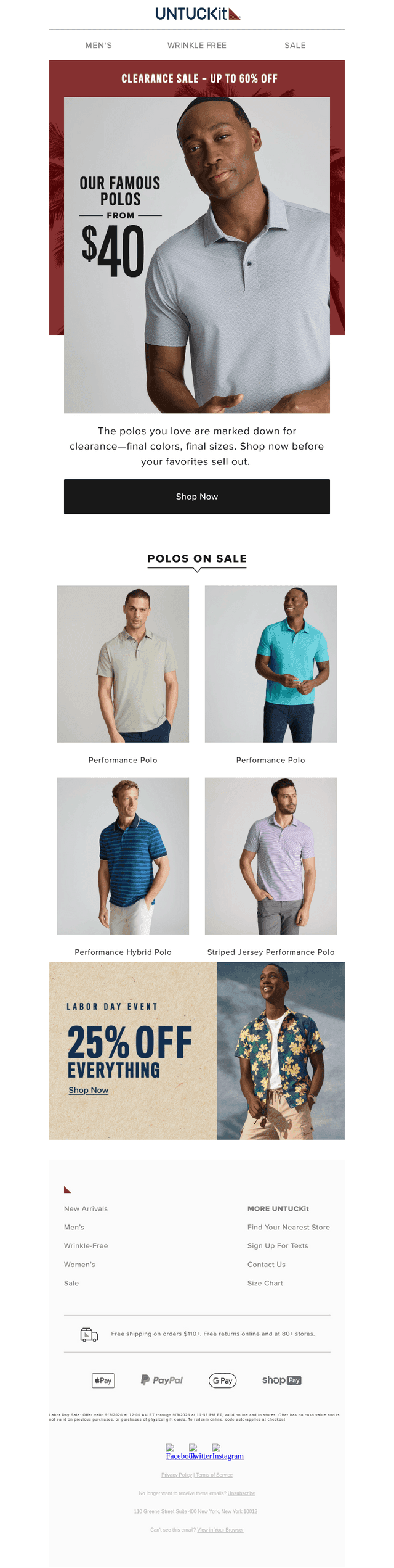 Our Famous Polos Now $40 🔍