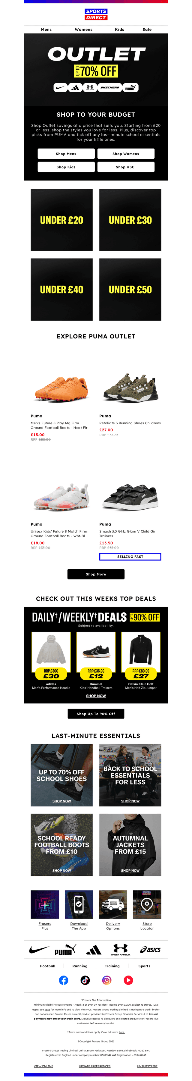 Outlet from under £20