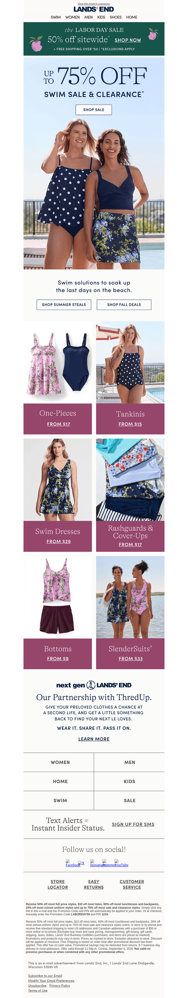 Lands' End email from Sat, Sep 5, 2026