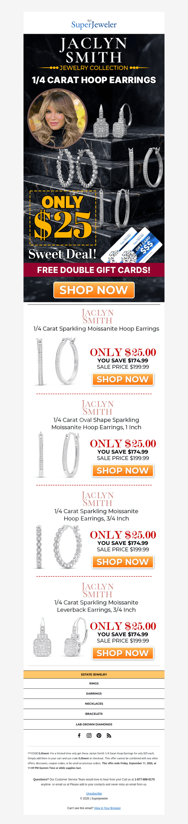 SuperJeweler email from Sat, Sep 5, 2026