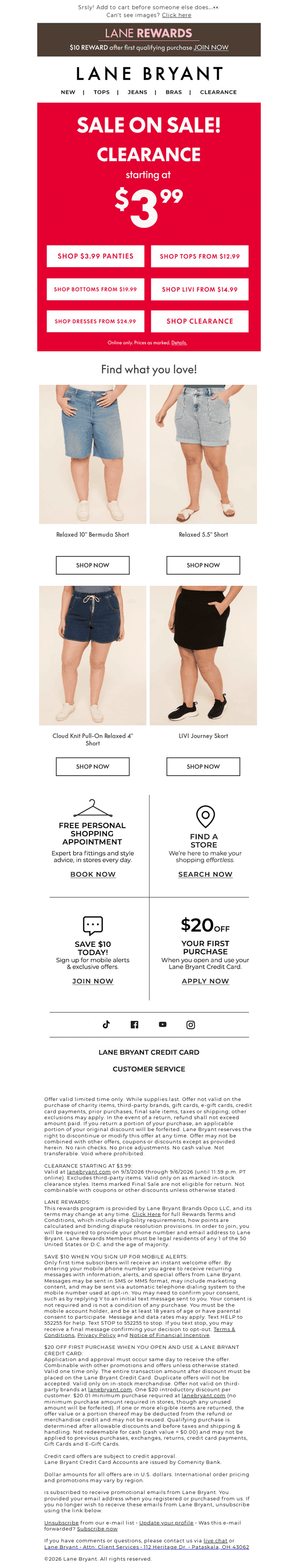 Lane Bryant email from Sat, Sep 5, 2026