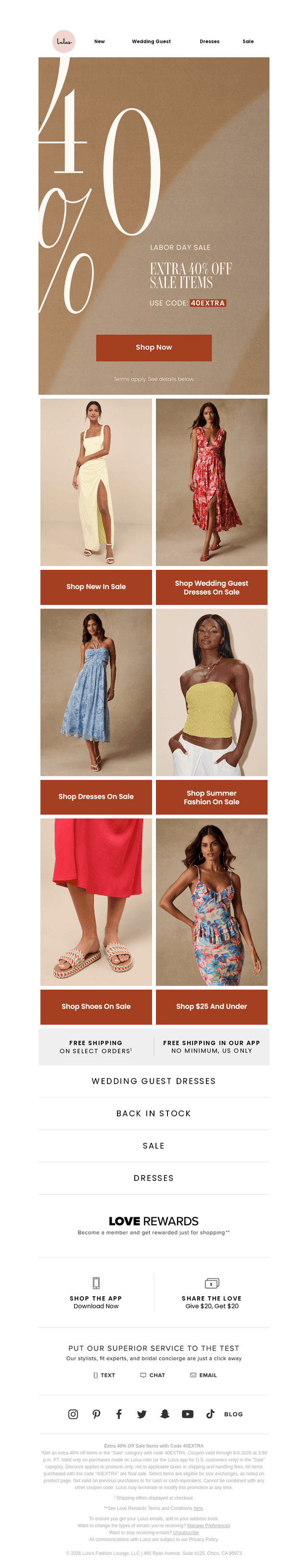 EXTRA 40% OFF DRESSES ON SALE