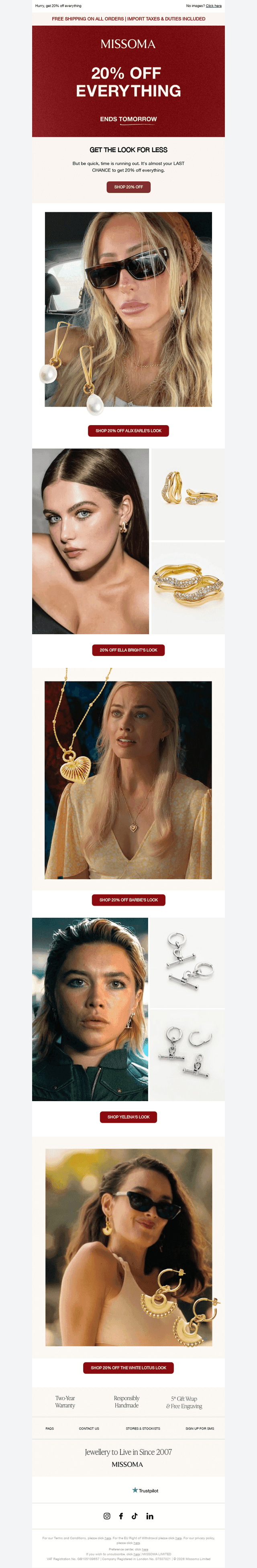 Ends tomorrow: get the look for less