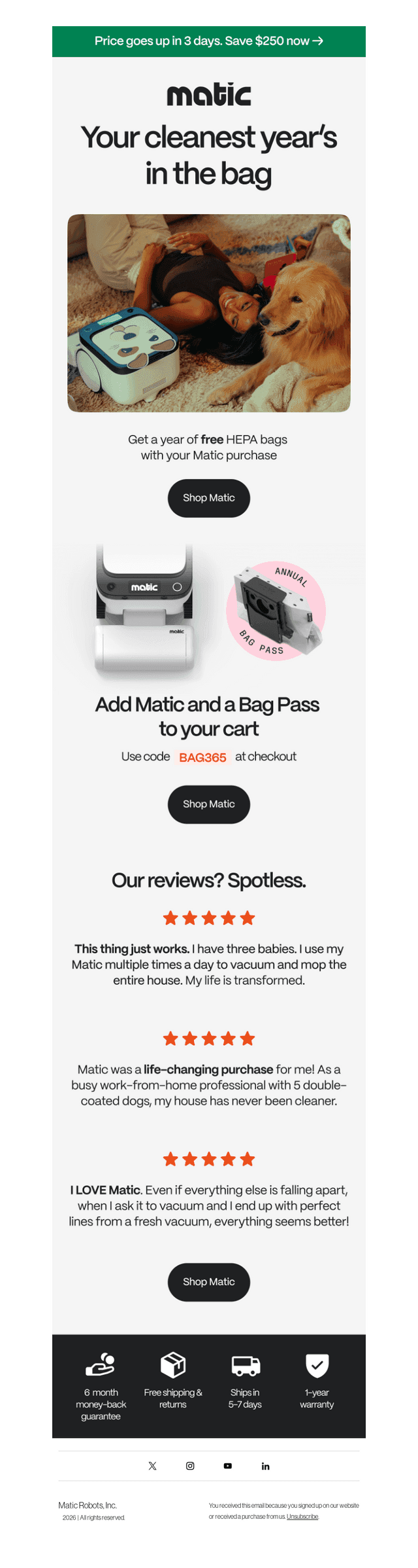 Save $250 + FREE Annual Bag Pass