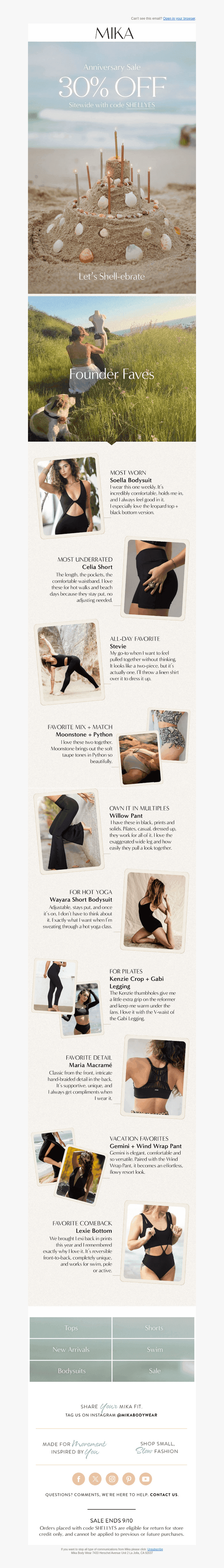 Mika Yoga Wear email from Sun, Sep 6, 2026