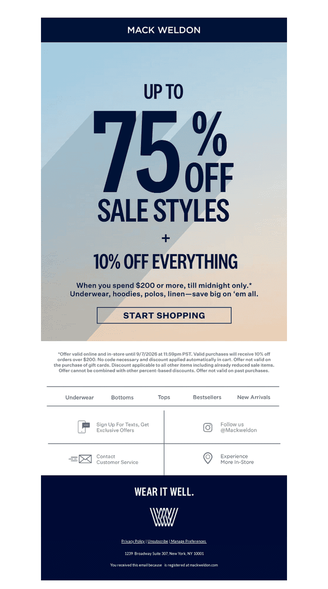 LAST CHANCE: Up to 75% off.
