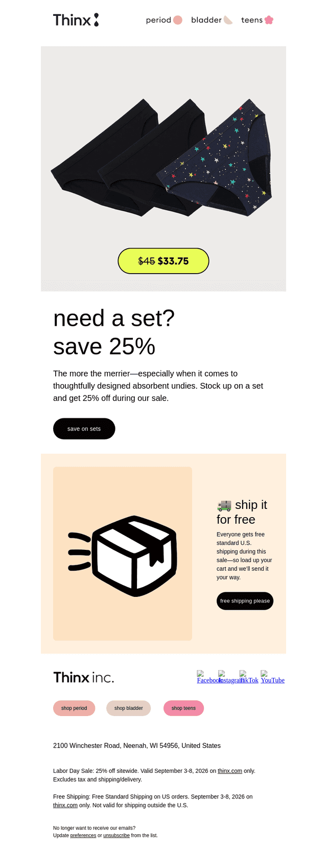 Even sets are 25% off 👯