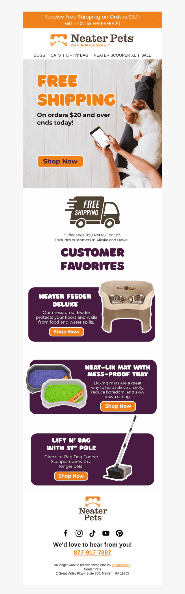 Neater Pets email from Mon, Sep 7, 2026