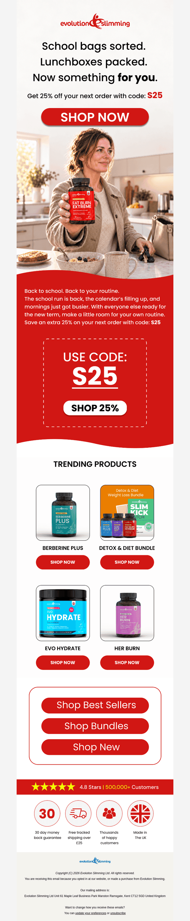 Evolution Slimming email from Mon, Sep 7, 2026