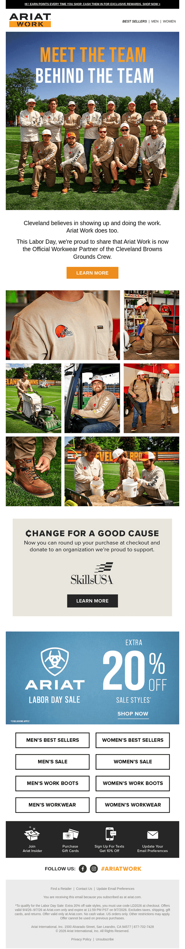 🏈 Ariat Work x Cleveland Browns