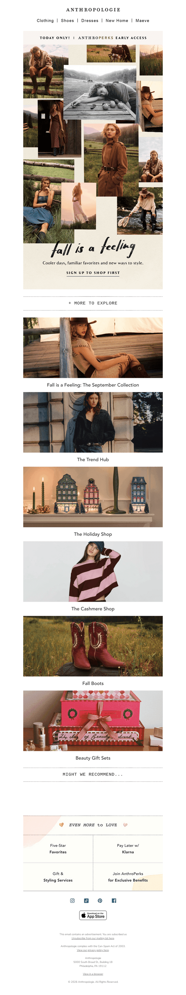 Today ONLY: AnthroPerks Early Access