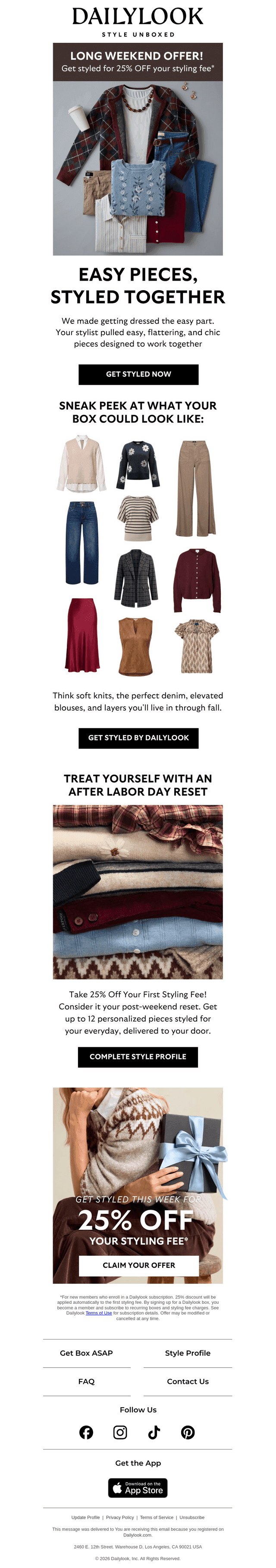 DailyLook email from Mon, Sep 7, 2026