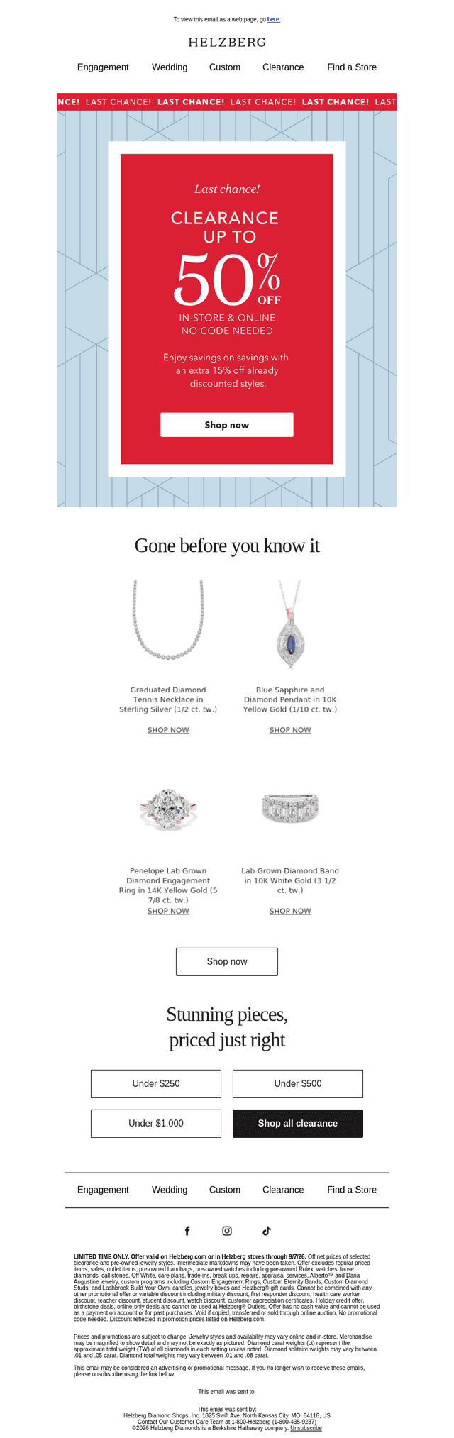 Helzberg Diamonds email from Mon, Sep 7, 2026