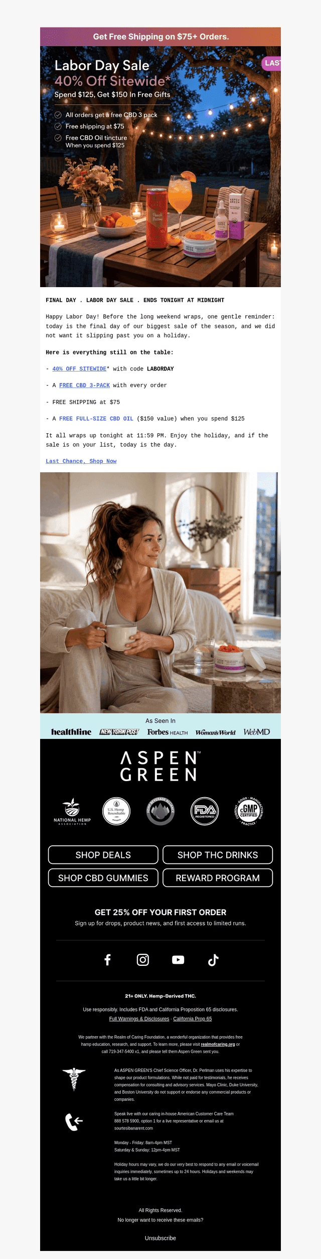 Aspen Green email from Mon, Sep 7, 2026