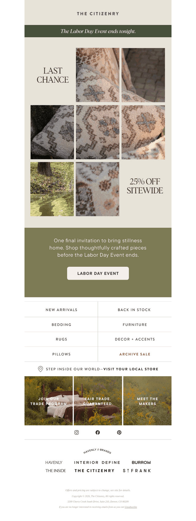 Last call: 25% off sitewide