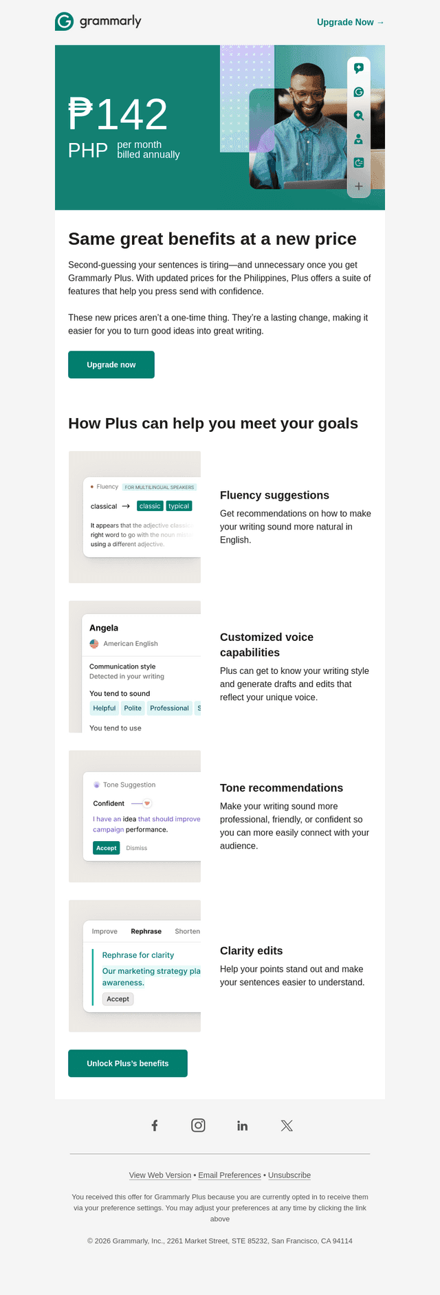 Grammarly email from Mon, Sep 7, 2026