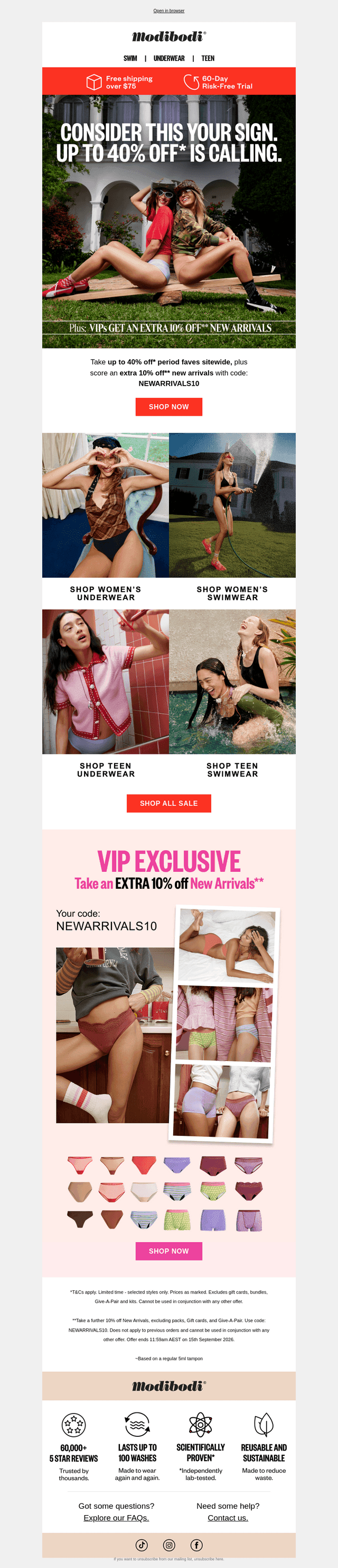 Up to 40% off sitewide starts now!