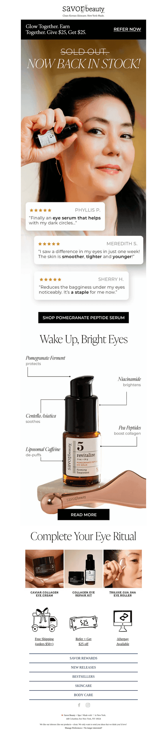 Savor Beauty + Spa email from Tue, Sep 8, 2026