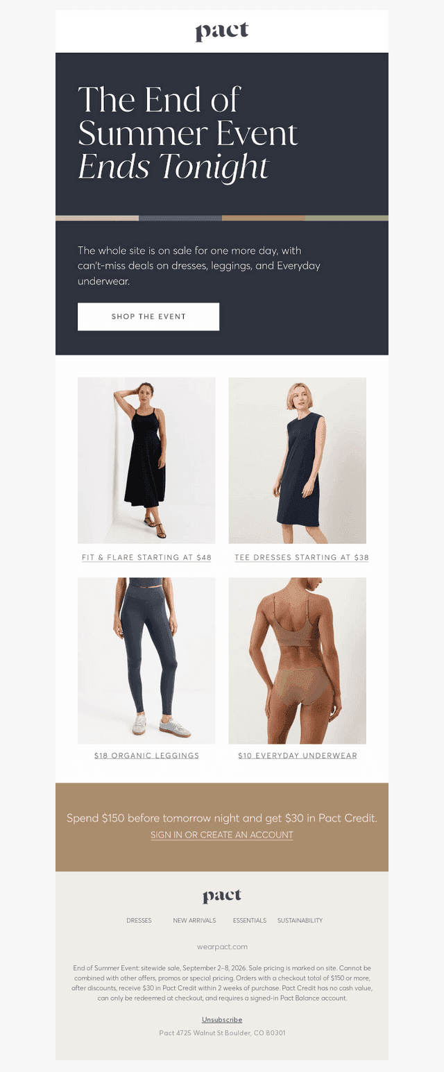 Wear Pact email from Tue, Sep 8, 2026
